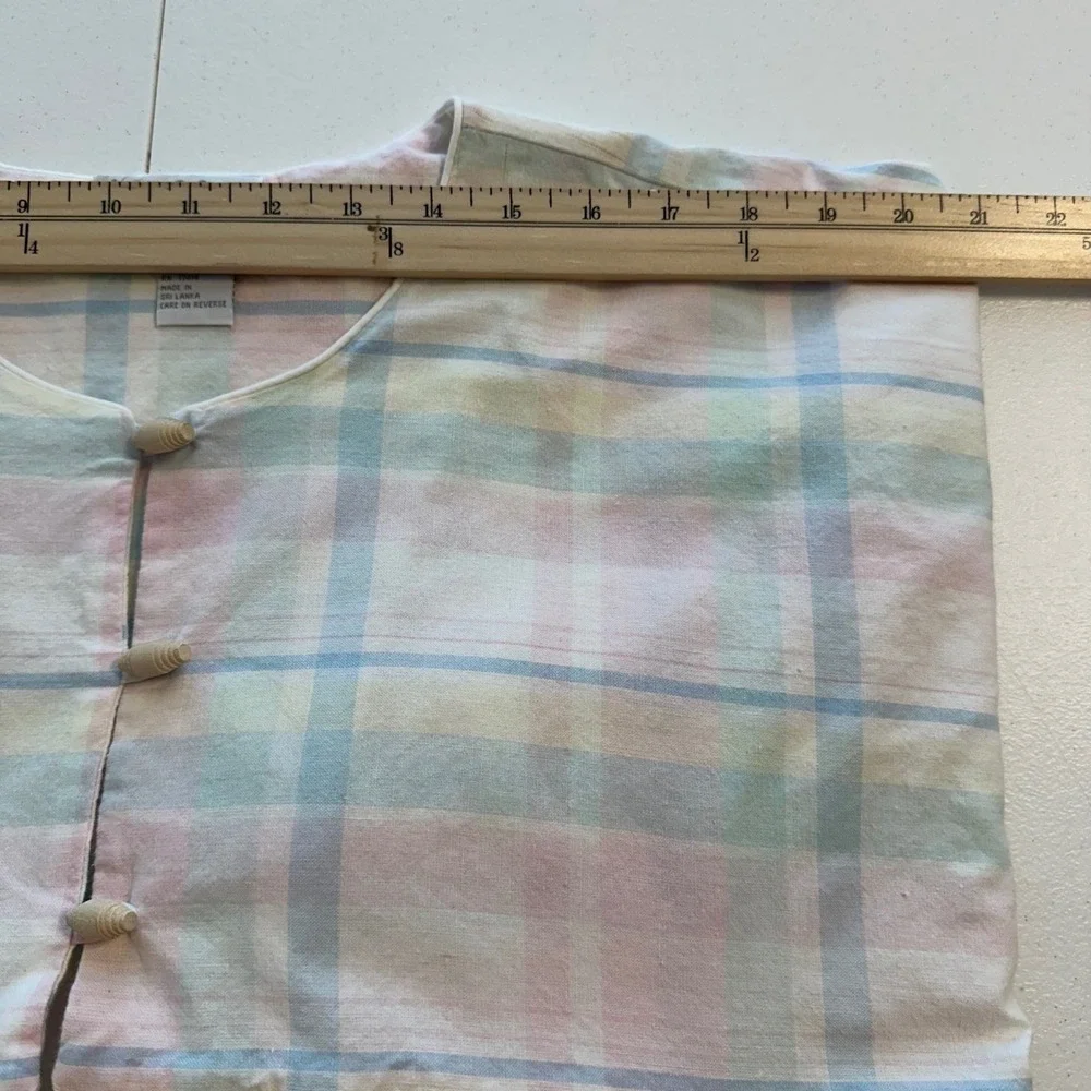 Miss Elaine At Home Pastel Plaid Cotton House Dress Lounger READ